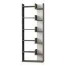 Βιβλιοθήκη Oppa Megapap χρώμα ανθρακί - λευκό 60x22x162εκ.