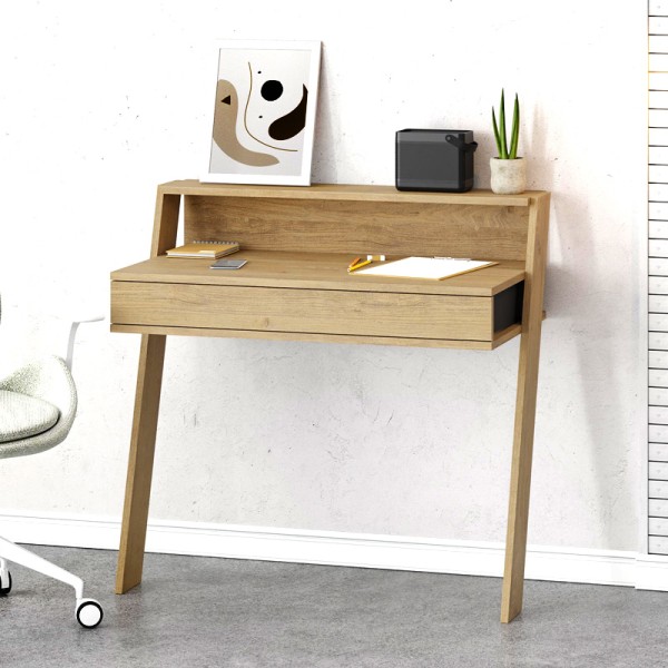 Γραφείο εργασίας Cowork Megapap χρώμα sapphire oak 94x50x91εκ.