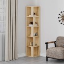 Βιβλιοθήκη γωνιακή Piano Megapap χρώμα sapphire oak 31,4x31,4x158,9εκ.