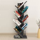 Βιβλιοθήκη Milton Megapap χρώμα ανθρακί 44x22x121εκ.