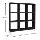 Βιβλιοθήκη Saul Megapap χρώμα μαύρο εφέ μαρμάρου 88,2x20x88,2εκ.