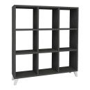 Βιβλιοθήκη Saul Megapap χρώμα ανθρακί 88,2x20x88,2εκ.
