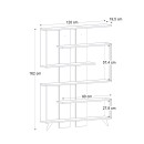 Βιβλιοθήκη Rain Megapap χρώμα λευκό - καρυδί 120x19,5x162εκ.