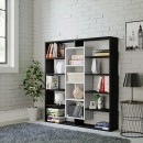 Βιβλιοθήκη Ample Megapap χρώμα μαύρο - λευκό 125x22x135,7εκ.