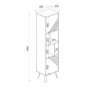 Βιβλιοθήκη Norma Megapap χρώμα καρυδί 45x35x184εκ.