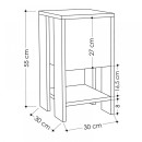 Κομοδίνο Ema Megapap χρώμα sapphire oak - λευκό 30x30x55εκ.