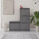 Παπουτσοθήκη Dude Megapap χρώμα γκρι ρετρό 104,8x26x118,5εκ.