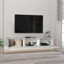 Έπιπλο τηλεόρασης επιτοίχιο Damla Megapap με LED χρώμα λευκό 180x29,5x29,5εκ.
