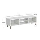 Έπιπλο τηλεόρασης Loren Megapap χρώμα λευκό 120x30x40εκ.