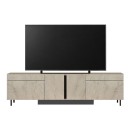 Έπιπλο τηλεόρασης Arlen Megapap με Led Rgb χρώμα travertine 180x32x50εκ.
