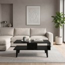 Τραπεζάκι σαλονιού Andros Megapap χρώμα sencron black 90x54x39,6εκ.