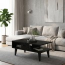 Τραπεζάκι σαλονιού Andros Megapap χρώμα sencron black 90x54x39,6εκ.