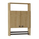 Ντουλάπι μπάνιου επιτοίχιο Ela Megapap χρώμα sapphire oak 60x15x87εκ.
