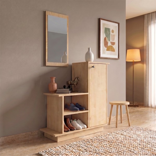 Έπιπλο εισόδου Cute Megapap χρώμα φυσικό οξιάς 90x35x95εκ.