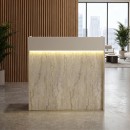 Γραφείο υποδοχής - reception Wilko Megapap με LED χρώμα travertine - sandstone 113,6x42x110εκ.