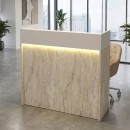 Γραφείο υποδοχής - reception Wilko Megapap με LED χρώμα travertine - sandstone 113,6x42x110εκ.