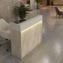 Γραφείο υποδοχής - reception Wilko Megapap με LED χρώμα travertine - sandstone 113,6x42x110εκ.