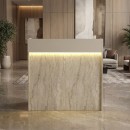 Γραφείο υποδοχής - reception Wilko Megapap με LED χρώμα travertine - sandstone 113,6x42x110εκ.