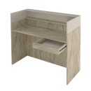 Γραφείο υποδοχής - reception Wilko Megapap με LED χρώμα travertine - sandstone 113,6x42x110εκ.
