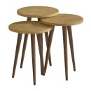 Τραπεζάκι βοηθητικό σετ 3 τμχ Cruz Megapap χρώμα sapphire oak Ø33x46εκ.
