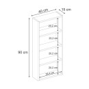 Ραφιέρα τοίχου Rafina Megapap χρώμα καρυδί Ud 40x15x90εκ.
