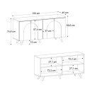 Μπουφές Bono Megapap χρώμα λευκό - sepet oak 150x45x74,6εκ.