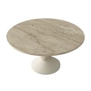 Τραπεζάκι σαλονιού Lepper Megapap χρώμα travertine - sandstone Ø75x39,8εκ.