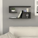 Ραφιέρα τοίχου Jenika Megapap 2 τεμαχίων χρώμα ανθρακί 60x14,5x18εκ.