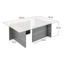 Τραπεζάκι σαλονιού Vetrino Megapap γυάλινο χρώμα travertine 105x65x40εκ.