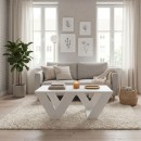 Τραπεζάκι σαλονιού Pipra Megapap χρώμα λευκό 110x60x40εκ.