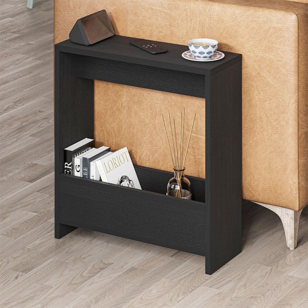 Τραπεζάκι βοηθητικό Simpi Megapap χρώμα black wood 55x20x60εκ.