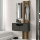 Έπιπλο εισόδου Naro Megapap χρώμα ανθρακί - sepet oak 90x35x204,2εκ.