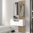 Έπιπλο εισόδου Naro Megapap χρώμα λευκό - sepet oak 90x35x204,2εκ.