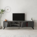 Έπιπλο τηλεόρασης Fiona Megapap χρώμα ανθρακί 180x35,6x48εκ.