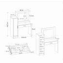 Τουαλέτα με καθρέπτη Kaunos Megapap χρώμα λευκό 123,8x40x148,2εκ.