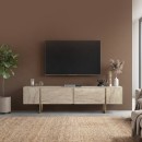 Έπιπλο τηλεόρασης Orontes Megapap χρώμα travertine - χρυσό 180x29,6x50εκ.