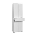 Ντουλάπα ρούχων Diamond Megapap δίφυλλη χρώμα λευκό gloss 60x38x187εκ.