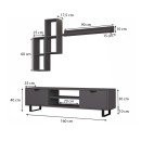 Σύνθεση τηλεόρασης Lonsa Megapap χρώμα ανθρακί 160x35x40εκ.