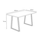 Τραπέζι Gable Megapap χρώμα φυσικό οξιάς - ανθρακί 140x80x76εκ.