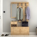 Έπιπλο εισόδου Raynold Megapap χρώμα φυσικό οξιάς 100x30x180εκ.