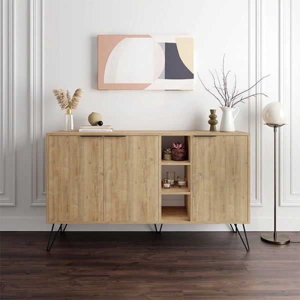 Μπουφές Clara Megapap χρώμα sapphire oak 142x35,6x83εκ.