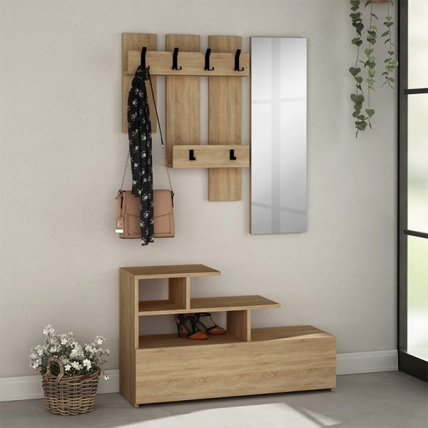 Έπιπλο εισόδου Vesty Megapap χρώμα sapphire oak 100x30x61εκ.