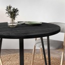 Τραπέζι Xana Megapap χρώμα black wood Ø90x77,5εκ.