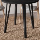 Τραπέζι Xana Megapap χρώμα black wood Ø90x77,5εκ.