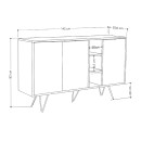 Μπουφές Clara Megapap χρώμα γκρι ρετρό - λευκό αντικέ 142x35,6x83εκ.