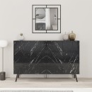 Μπουφές Dune Megapap χρώμα μαύρο εφέ μαρμάρου 123x35x77,4εκ.