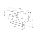 Μπουφές Eros Megapap sapphire oak - ανθρακί 145x40x82εκ.