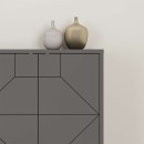 Μπουφές Dune Megapap χρώμα ανθρακί 184x35x77,4εκ.