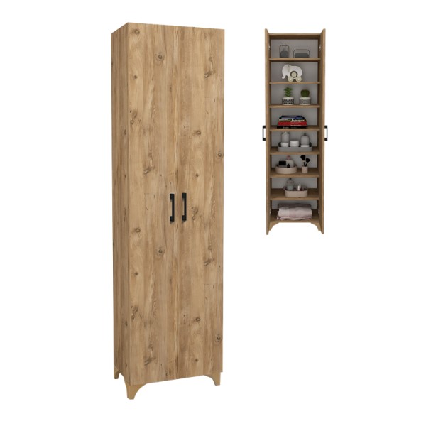 Ντουλάπα - Παπουτσοθήκη Lilly Megapap χρώμα pine oak 49x32x178εκ.