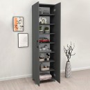 Ντουλάπα - Παπουτσοθήκη Lilly Megapap χρώμα ανθρακί 49x32x178εκ.